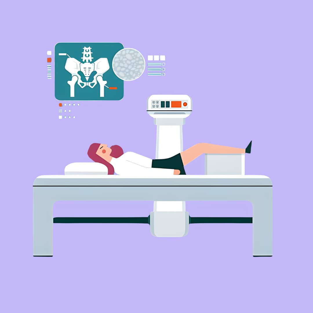 Dexa scanning tecknad bild